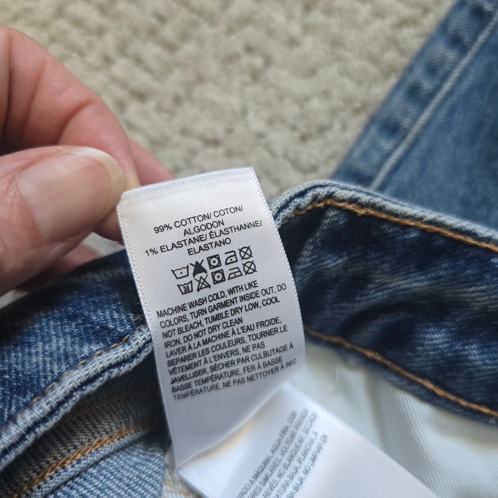 Lucky Brand Classic Pencil Denim Midi Skirt Size 26 Stretch Split Front/ Back - Picture 7 of 10
